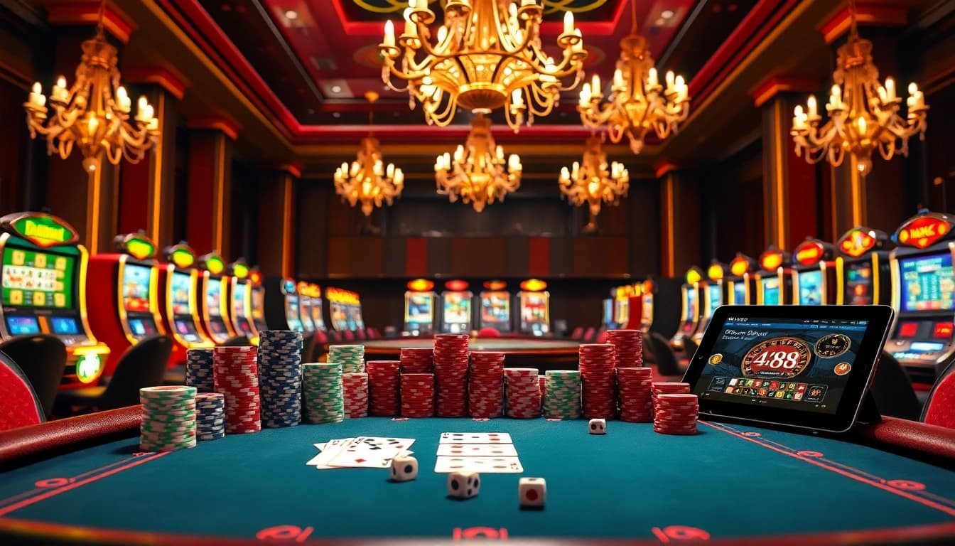Experience the thrill at nhà cái nk88 with vibrant casino tables and engaging gambling action.