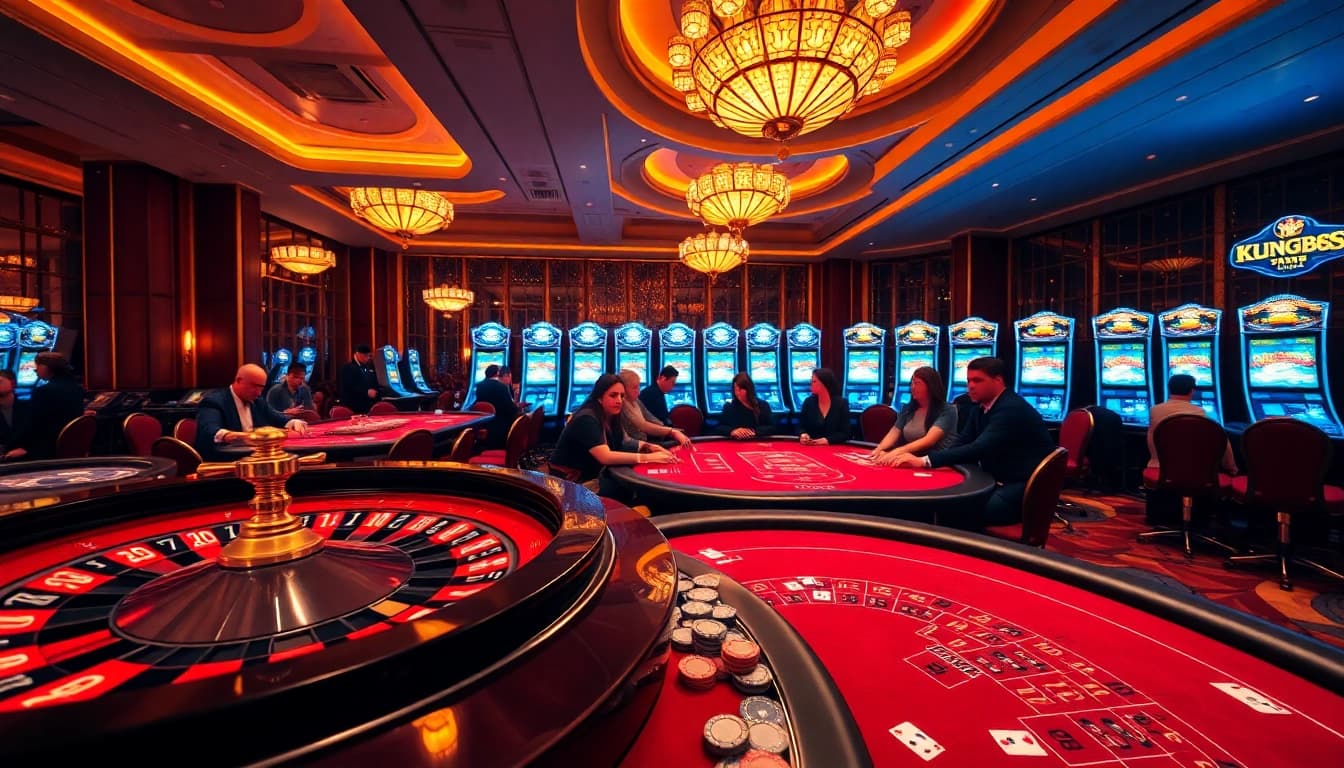 Players revel in the exciting atmosphere of the king 88 online casino, enjoying games and betting.