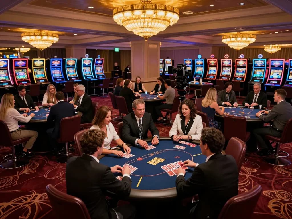 Players engaging at the poker tables on https://ee888.sa.com/, showcasing the elegant casino environment