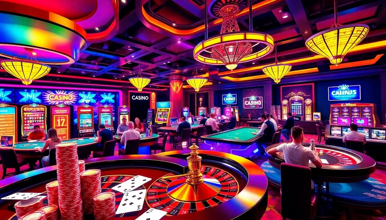 Exciting online gambling interface showcasing nk88nk.com with poker chips and roulette.
