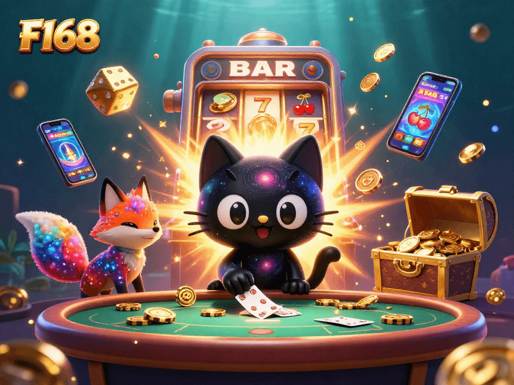 Experience the thrill at F168, a vibrant cosmic casino with exciting jackpots and golden opportunities.