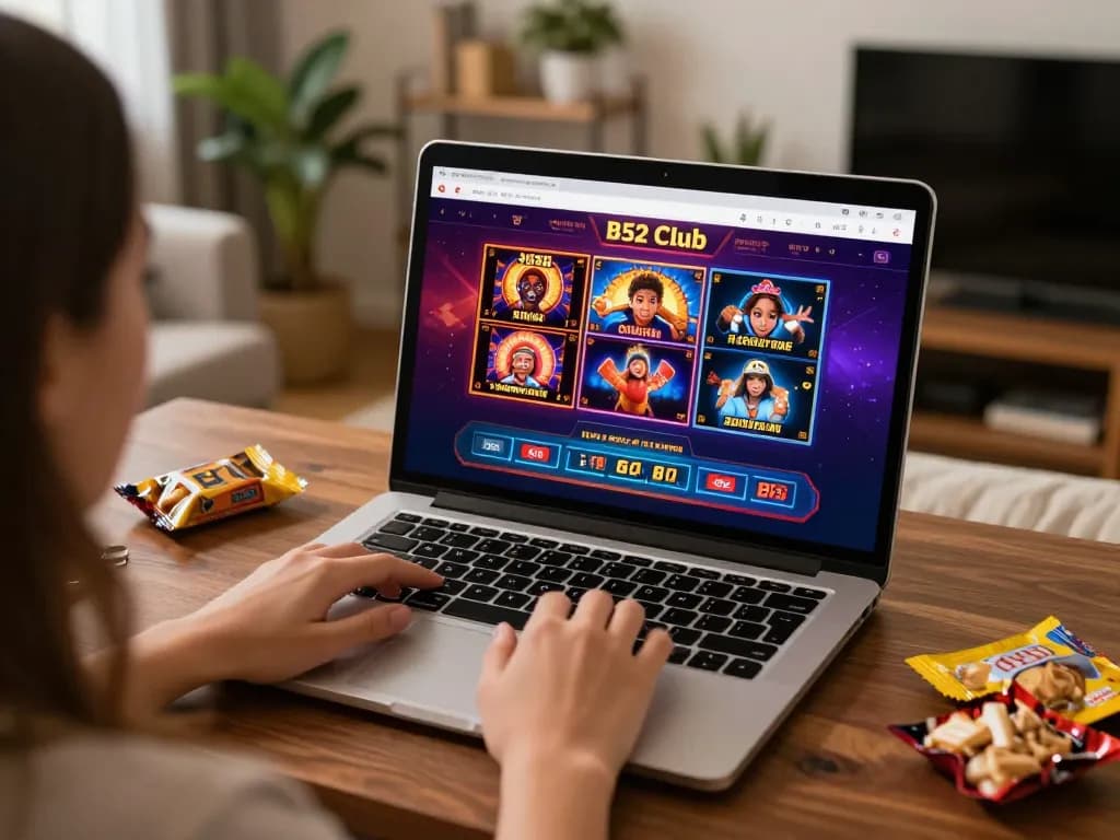 Engaging online gaming experience on B52 club platform with colorful slots and dealer tables