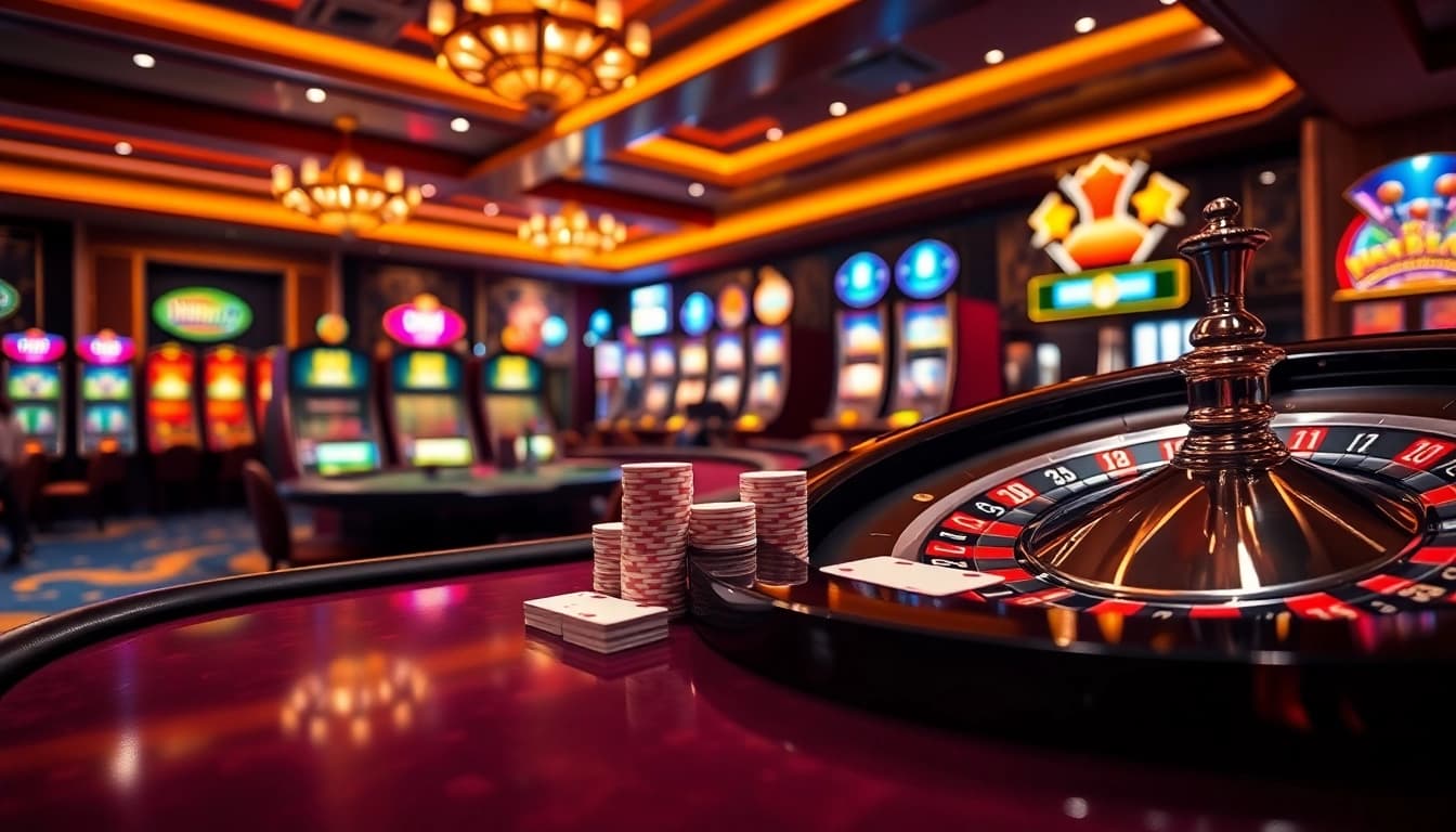 Experience the thrill of betting at Nhà cái TG88 with exciting casino tables and vibrant slot machines.
