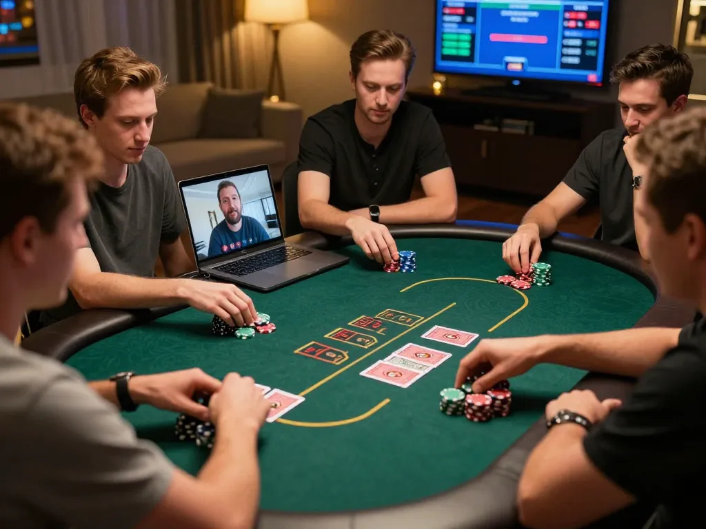 Players engaging in thrilling poker action at 23winn online casino, showcasing strategic gameplay.