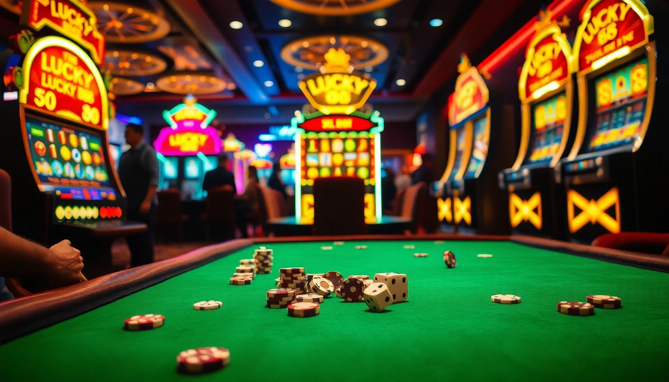 Experience the thrill of LUCKY 88 as players enjoy vibrant slot machines and lively casino action.