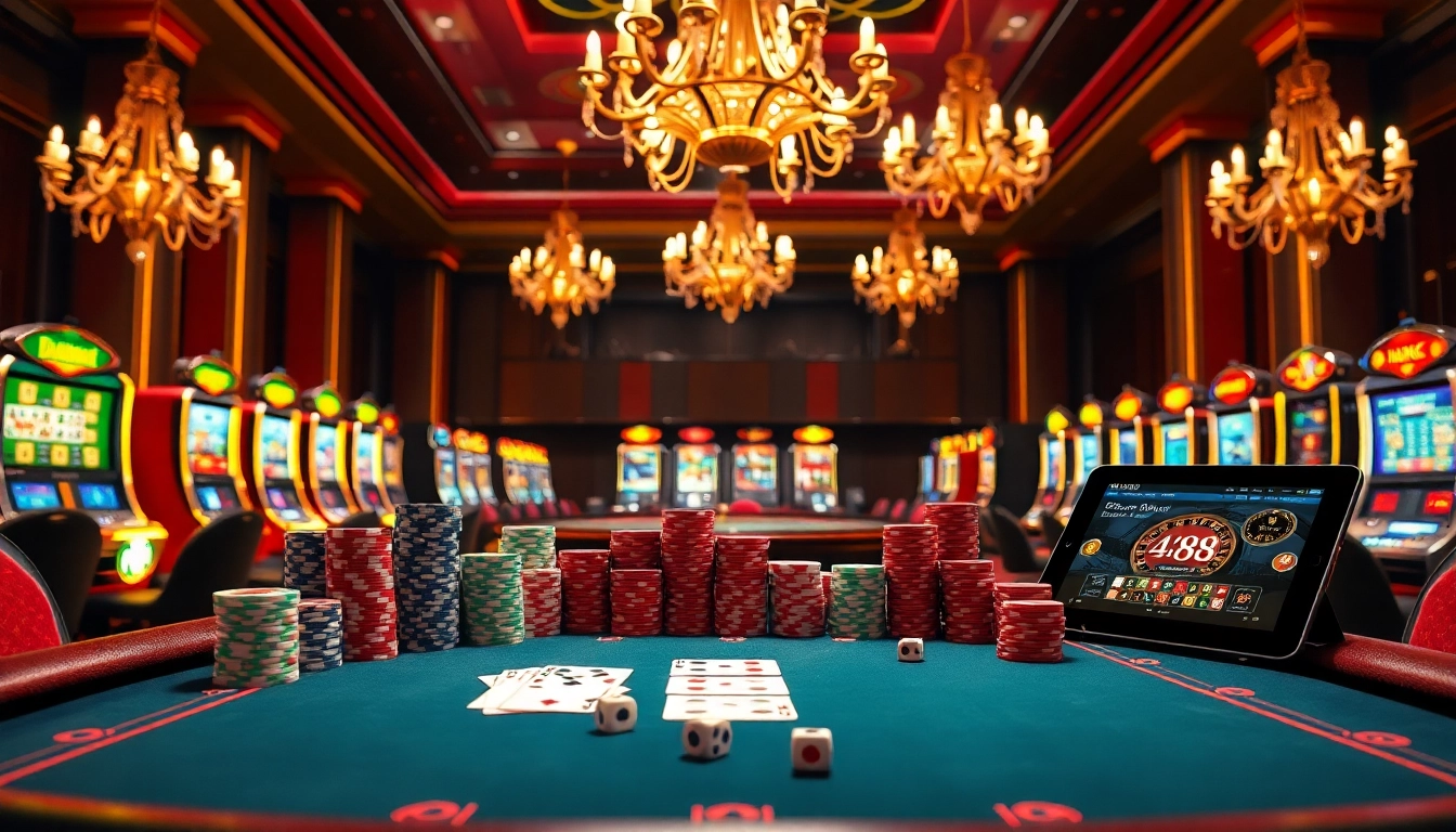 Experience the thrill at nhà cái nk88 with vibrant casino tables and engaging gambling action.
