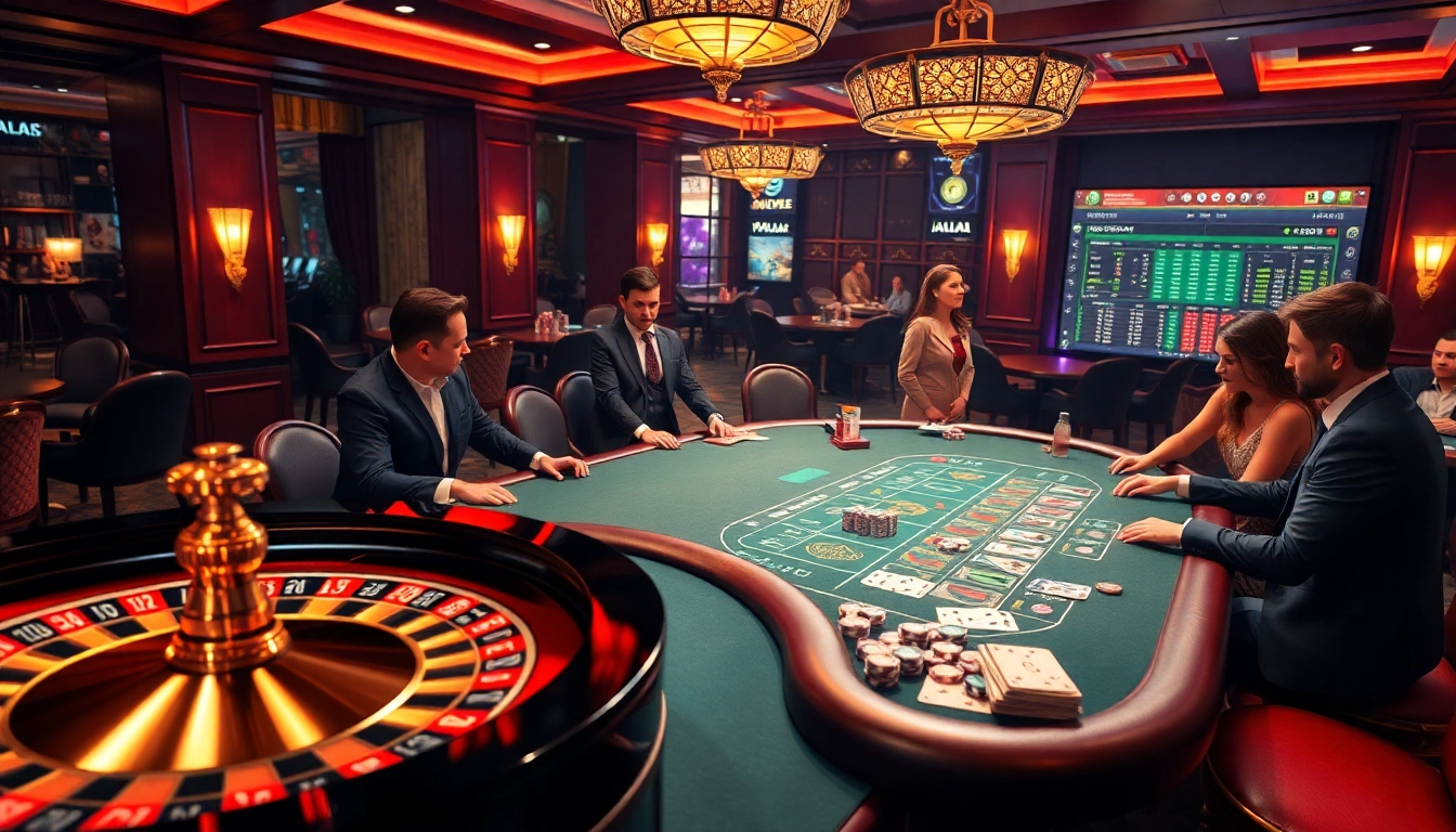 Engaging gambling scene at tylenhacai7.com featuring casino tables and players in action.