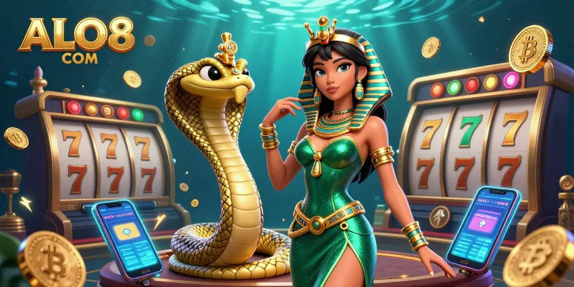 Engage in thrilling gameplay with ALO8 COM as you spin vibrant slot reels surrounded by cryptocurrency elements.