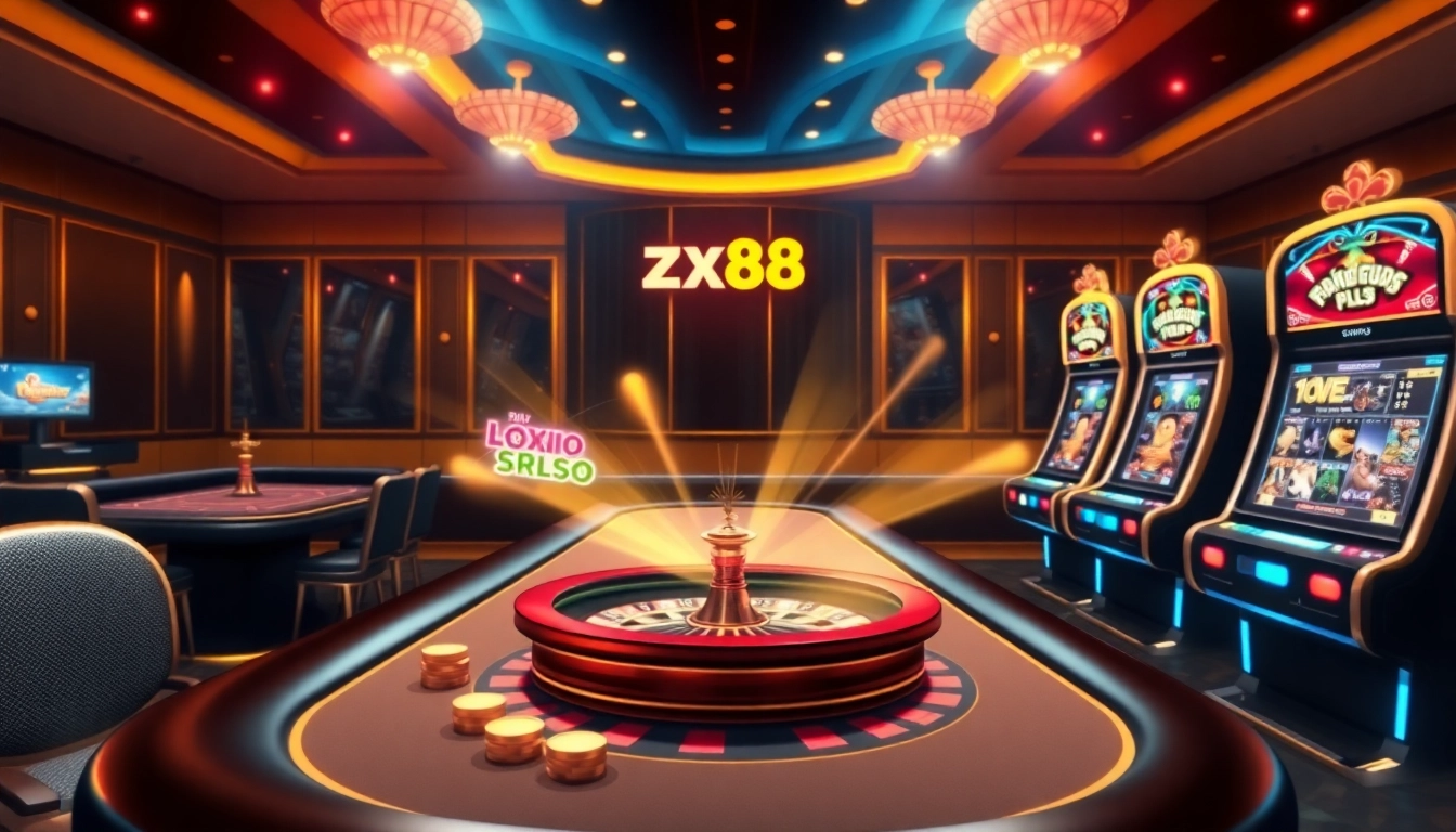 Experience thrilling casino gameplay at zx88 us with vibrant poker tables and exciting slot machines.