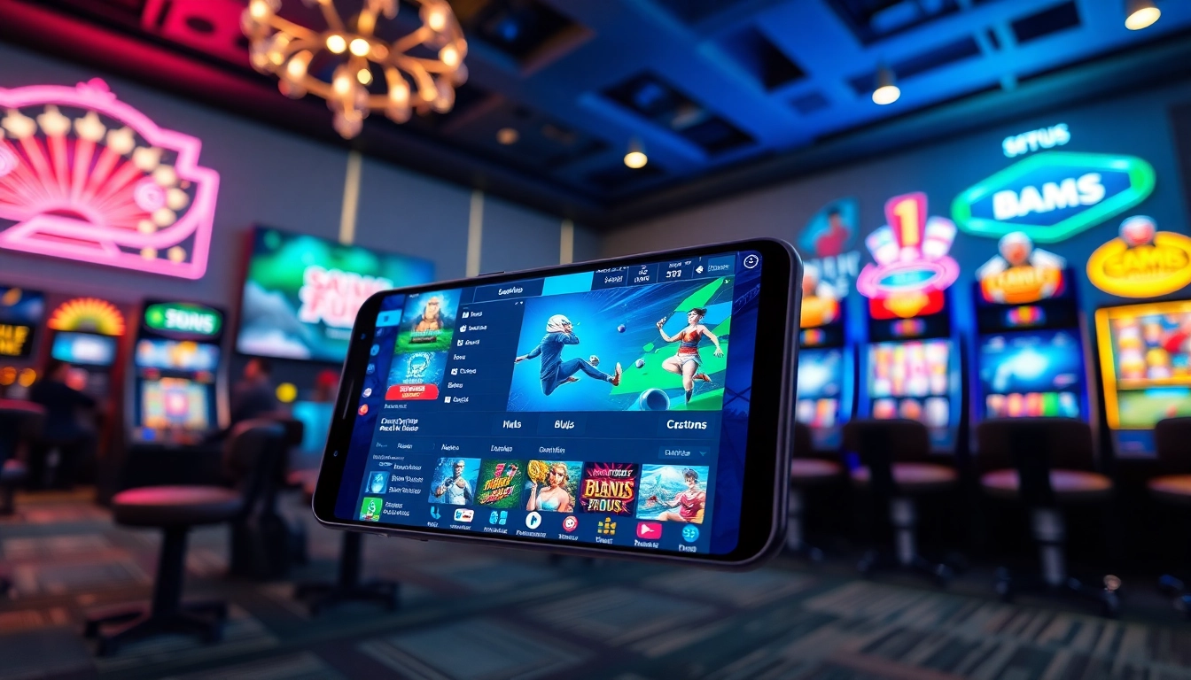 Exciting gaming experience on Samsung S8 showcasing sports betting and casino games.