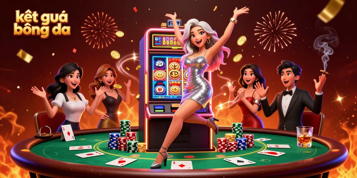 Experience exciting kết quả bóng đá with dynamic casino elements and vibrant energy in this thrilling illustration.