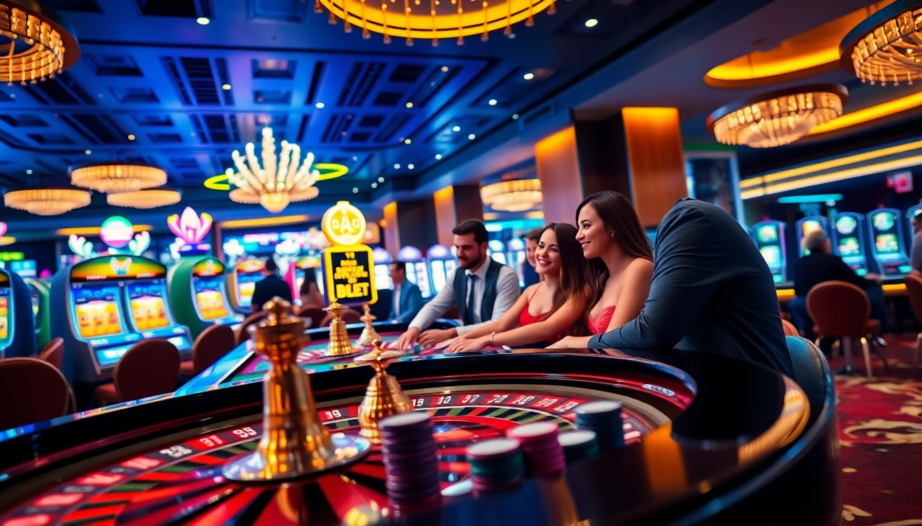 Players enjoying thrilling games at i9bet casino, experiencing excitement and luxury.