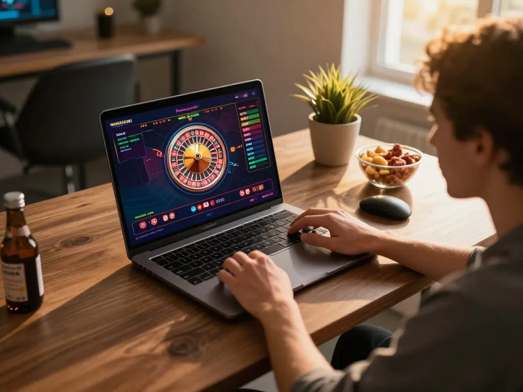 Engaging online gaming session at https://sx88.bio/ showcasing roulette gameplay on a laptop.