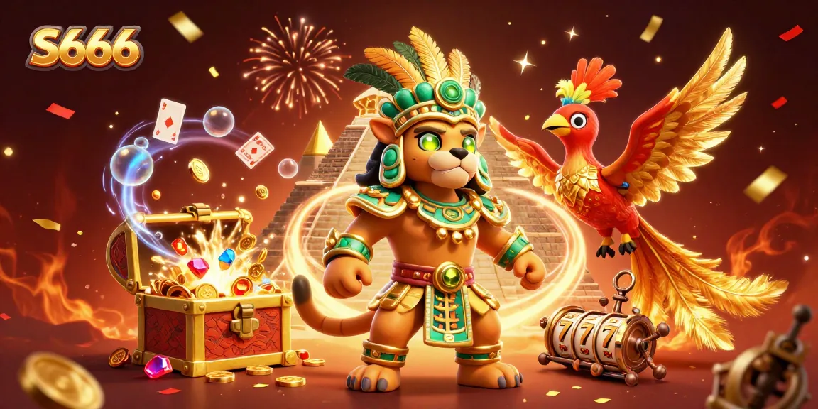 S666 showcases thrilling jackpot spins with vibrant 3D characters and casino elements, promising excitement for players.