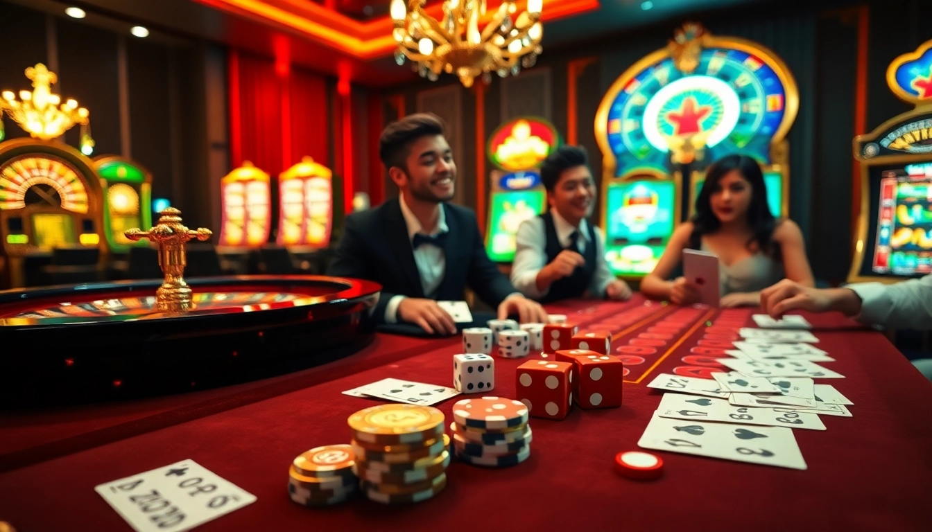Experience the thrill of winning at MMOO's vibrant casino tables with luxury ambiance.
