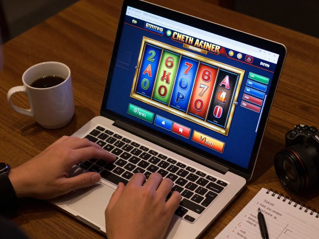 Engaging in an exciting slot game on transporthydraulics themed online casino interface from the comfort of home