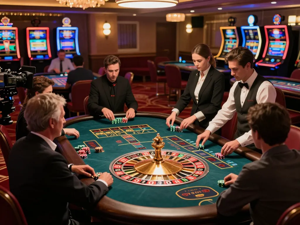 Players engaging in thrilling roulette action at MAX88's upscale casino venue, vibrant atmosphere.
