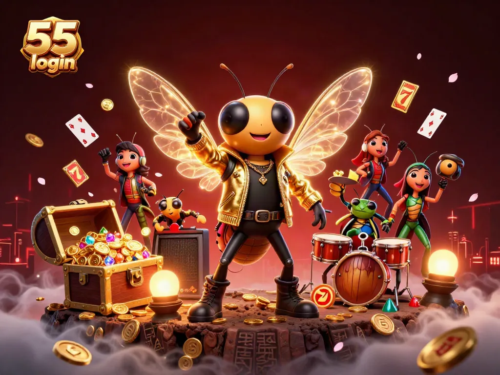 Enjoy seamless gameplay with the 55 club login surrounded by vibrant casino elements!