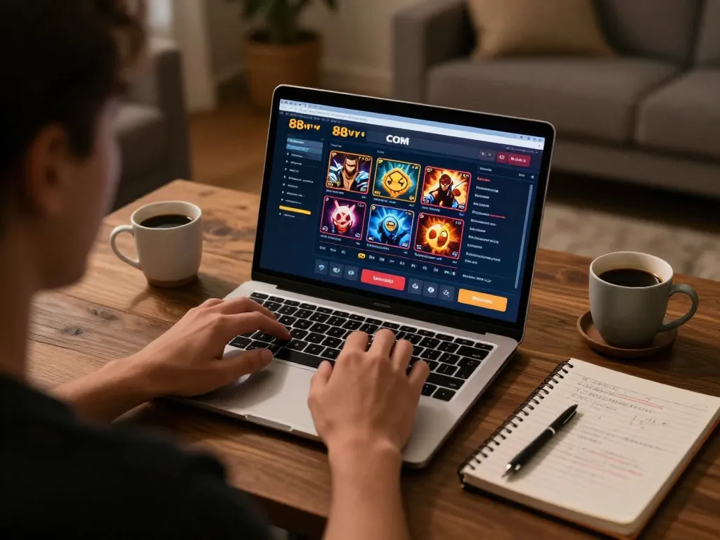 Engaging with 88vv COM online casino while tracking betting strategies.