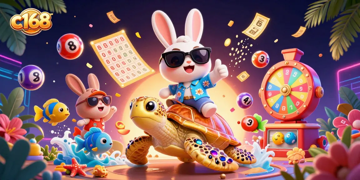 Experience thrilling gameplay with c168 in a vibrant lottery scene, featuring lucky characters and dynamic elements.