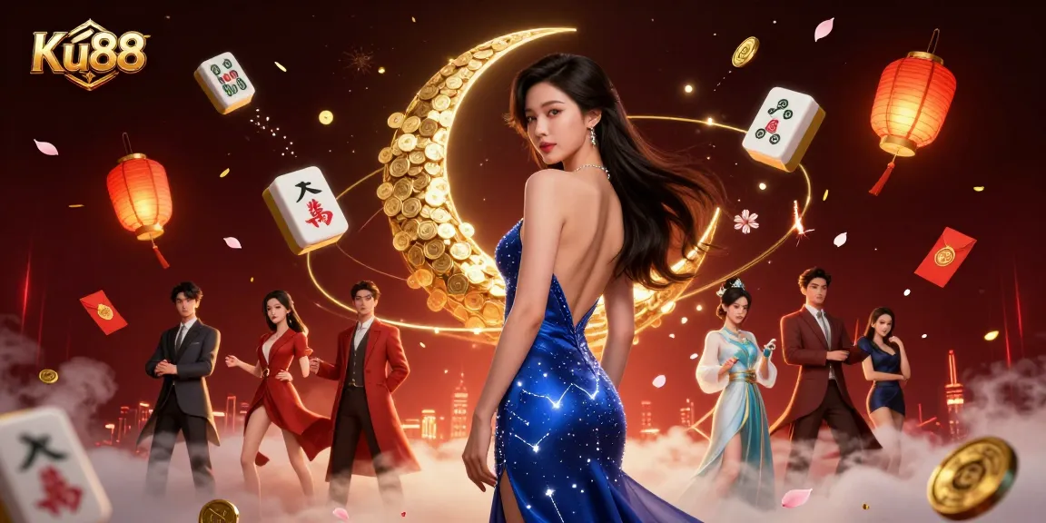 Experience the vibrant world of Ku88 with stunning visuals of a casino-themed scene.
