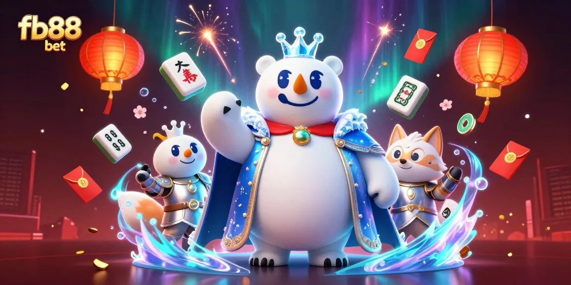 Experience big wins with fb88 bet as the ice king polar bear leads the action in a vibrant casino scene.