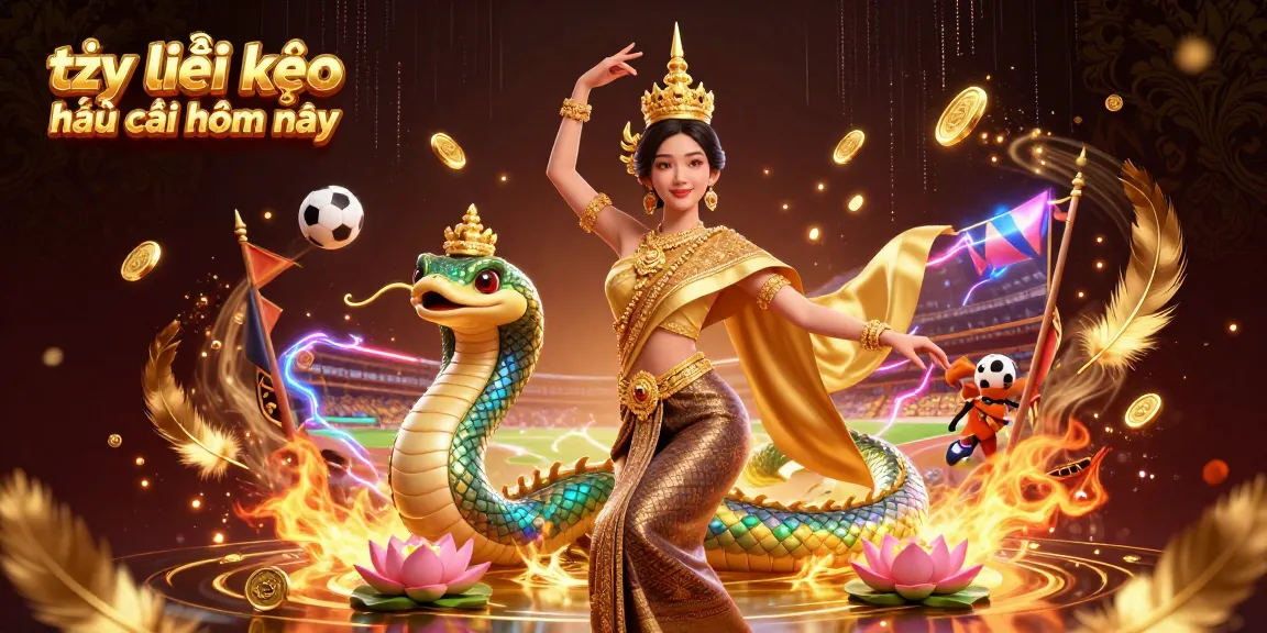 Engage in tỷ lệ kèo nhà cái hôm nay with colorful visuals of sports betting elements and enchanting characters.