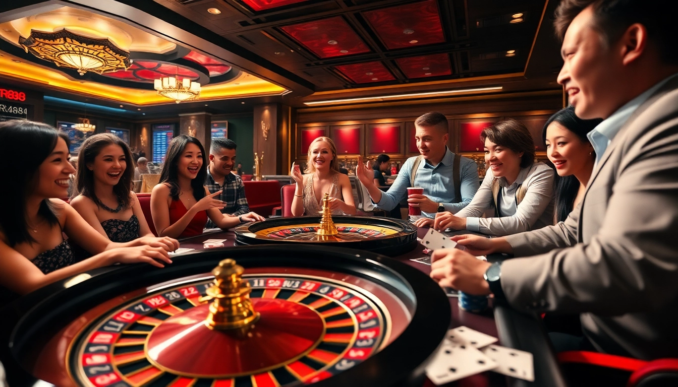 Experience the excitement of TR88 casino gaming with players enjoying thrilling roulette and card games.