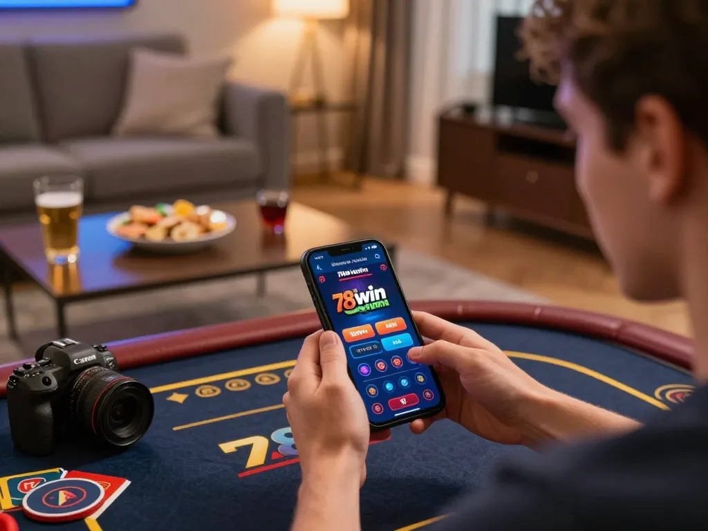 Engaging with 78winvina app for strategic online gambling in a cozy setting