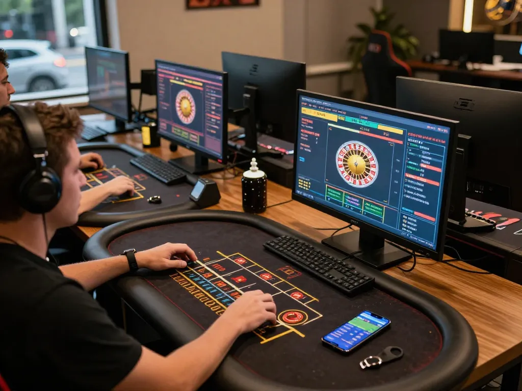 Engaging online gaming experience on multiple screens at https://mm88.se.net/, showcasing live casino and sports betting activity.
