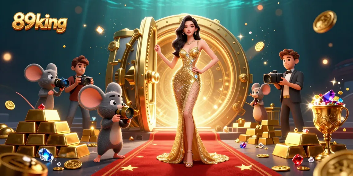 Experience thrilling wins at 89king with dynamic casino scenes featuring gold and treasure.