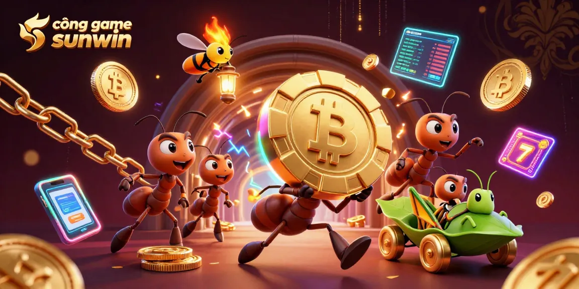 Experience thrilling slots at cổng game sunwin with vibrant 3D characters and casino elements.