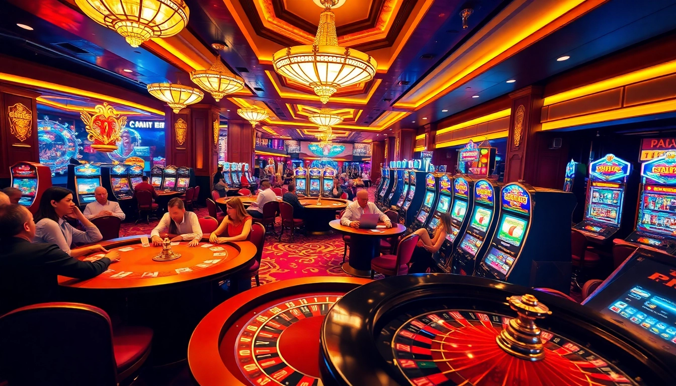 Players enjoying games at RR99 Casino, featuring vibrant tables and exciting atmosphere.