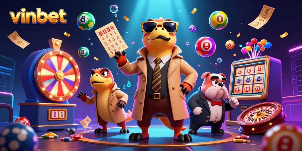 Experience exciting gaming at vinbet with raptors in a trench coat entering a VIP casino lounge.
