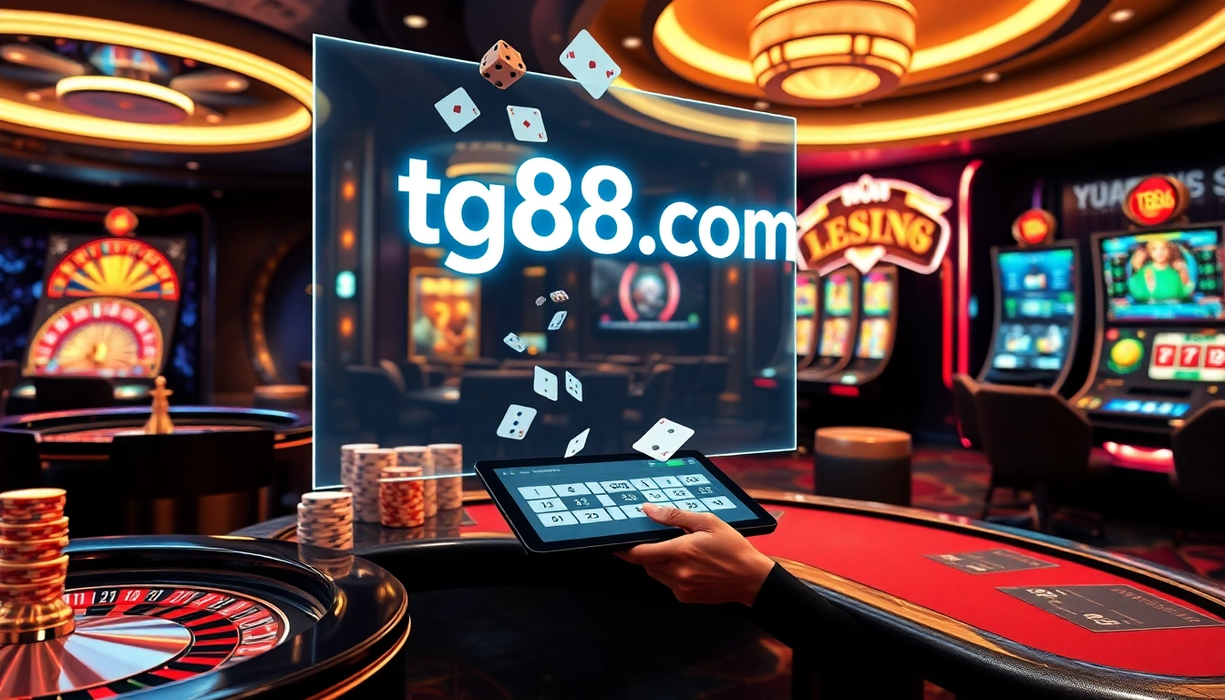 Placing strategic bets on poker chips and roulette wheel at tg88.com digital casino platform
