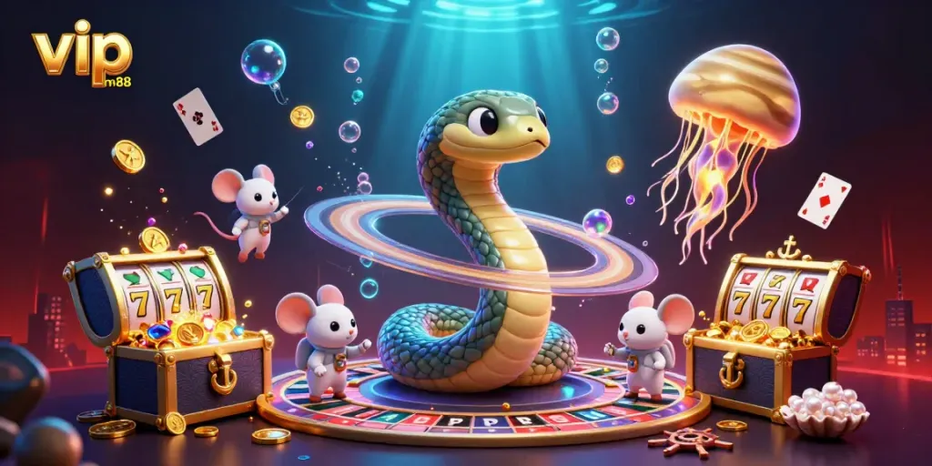 Experience thrilling bets with vip cm88 in a vibrant cosmic casino scene.