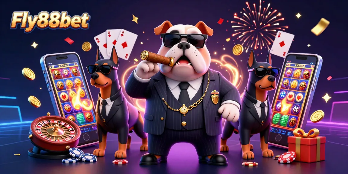 Experience thrilling gaming with Fly88bet in a vibrant 3D casino scene filled with excitement.