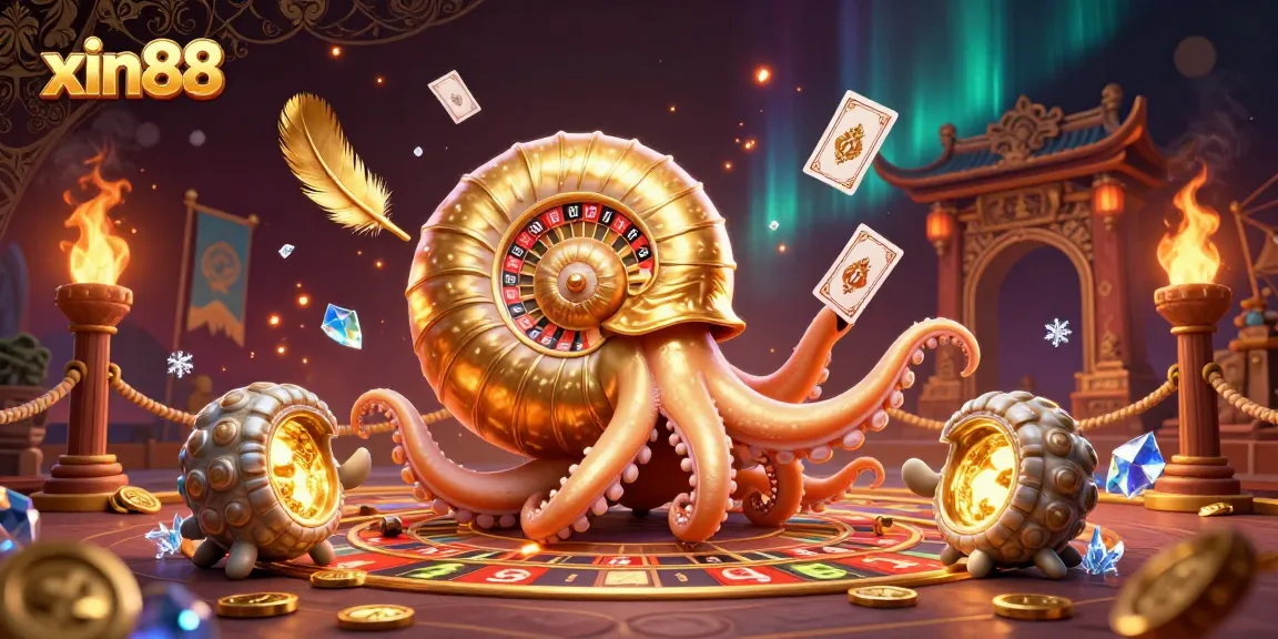 Experience thrilling gambling with xin88's ancient nautilus leading a vibrant casino scene.