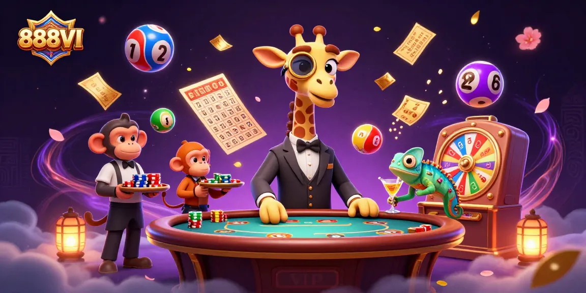 Engage in thrilling gameplay at 888VI with high-roller giraffe and dynamic casino elements.