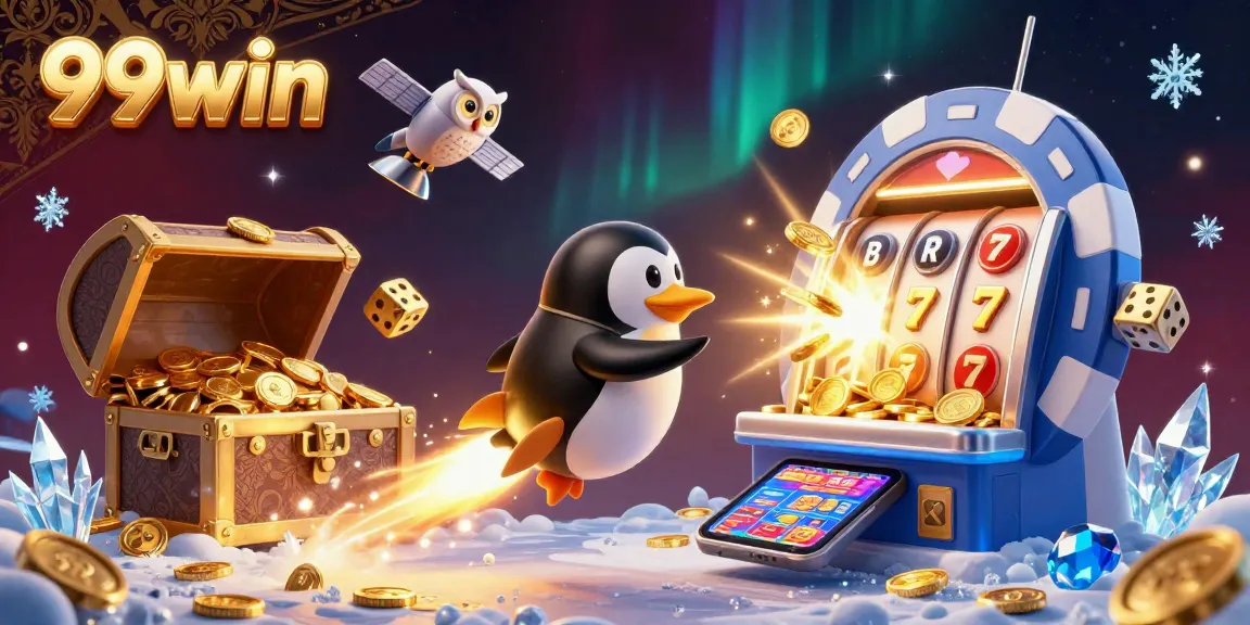 Join the thrilling adventure at 99win as a golden penguin blasts through space toward winning jackpots!