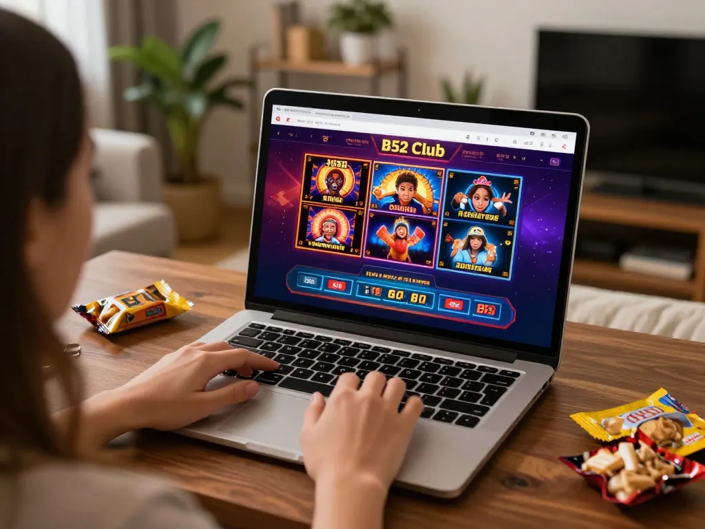 Engaging online gaming experience on B52 club platform with colorful slots and dealer tables