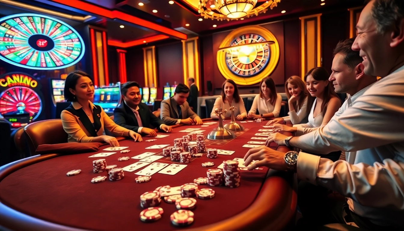 nhà cái alo789 offers an exhilarating poker experience with vibrant casino tables and engaging players.