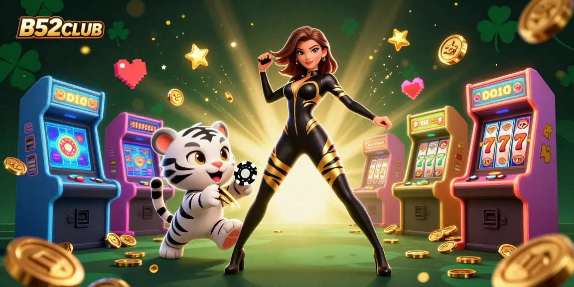 Join the excitement at B52CLUB with stunning casino and gaming visuals featuring dynamic characters.