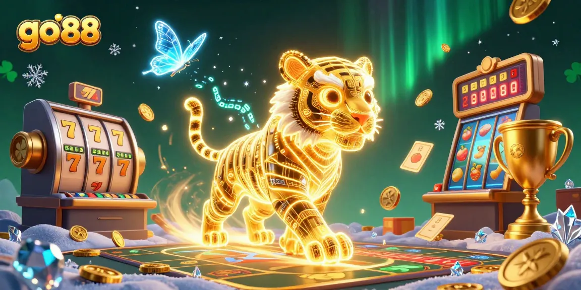 Experience the thrill of go 88 as the golden tiger prowls through a vibrant jackpot world.