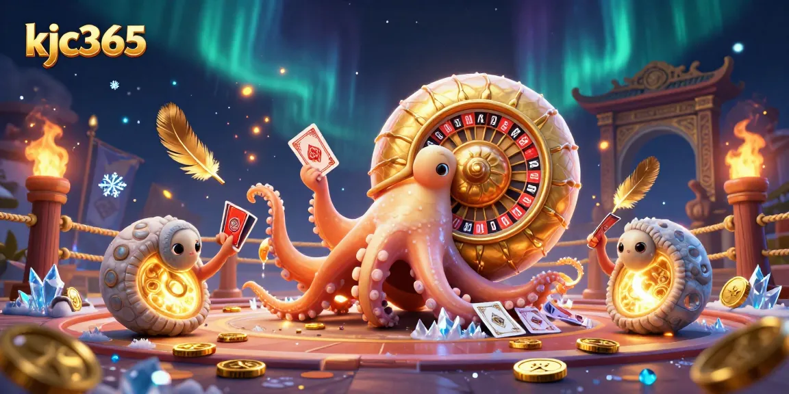 Enhance your gaming experience with kjc365's vibrant 3D casino scene featuring dynamic characters and rich details.