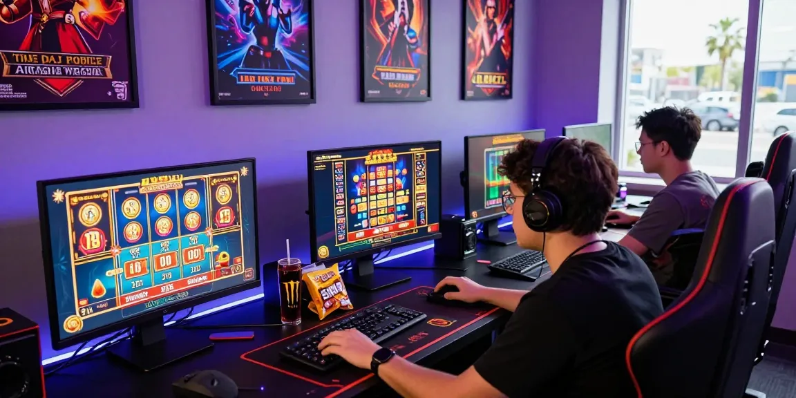 Exciting scene at hello88ke.com with enthusiastic gamer engaging in online casino games and vibrant graphics.