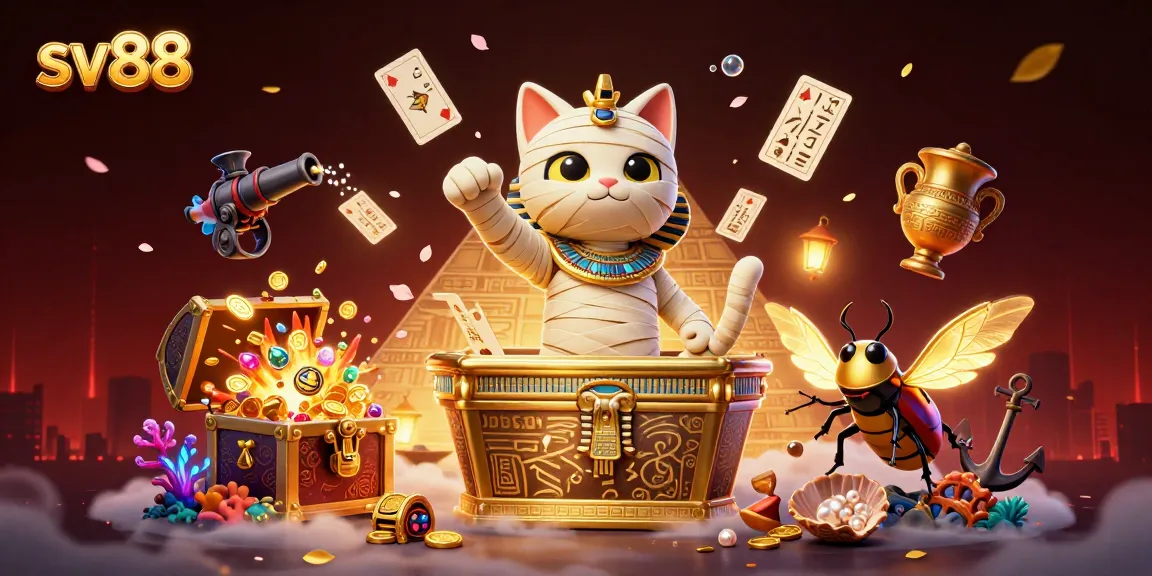 Engage in thrilling games at sv88 with our Egyptian-themed casino illustration.