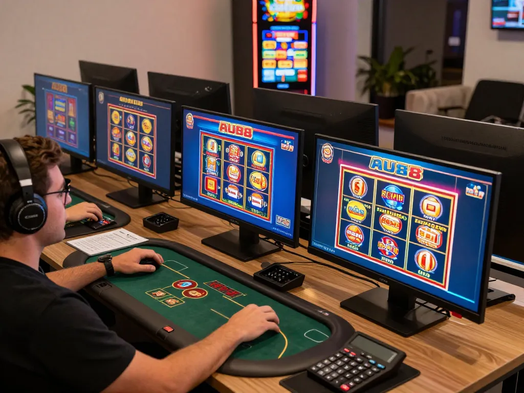 Engaging with AU88 Trang chủ on multiple screens in a modern home gaming setup.