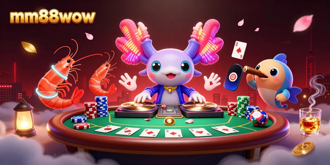 Engaging mm88wow gaming scene showcasing vibrant characters at a lively poker table.