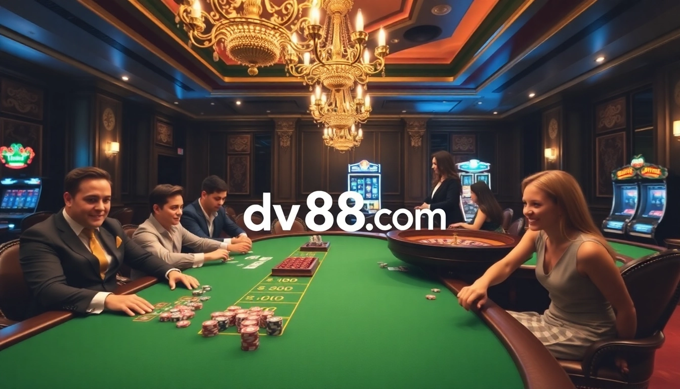 Experience high-stakes gaming excitement at dv88.com with players enjoying thrilling casino games.